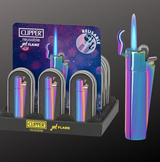 Clipper Jet Flame "Rainbow" m. Reibrad incl. Box