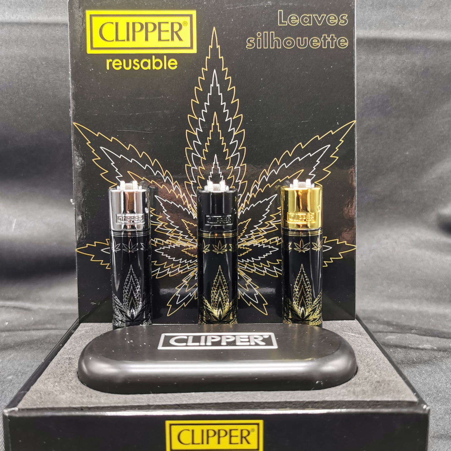 Clipper Metall "Leaves Silhouette" incl. Box